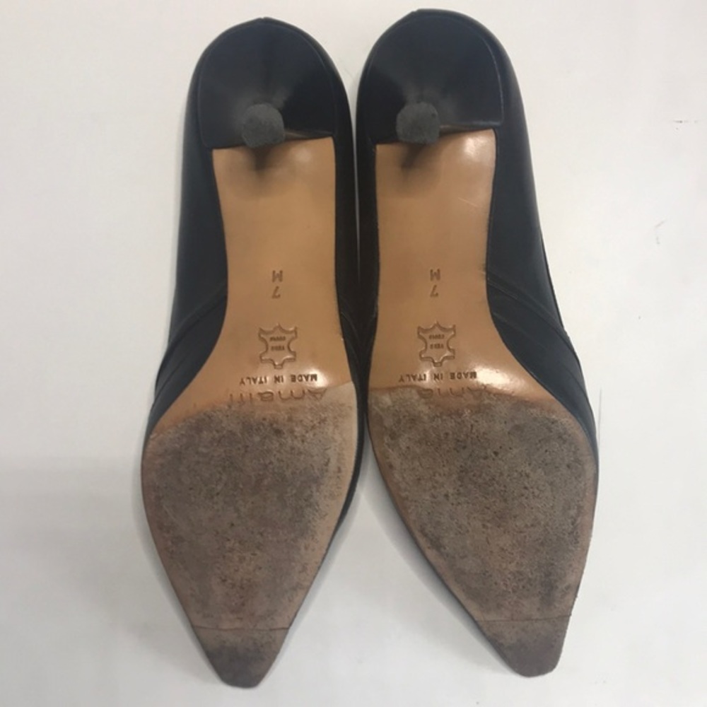 Amalfi black leather heels, vintage, size 7 - Picture 4 of 6